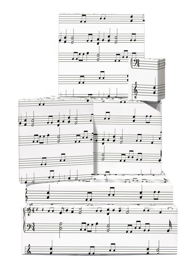 CENTRAL 23 White Wrapping Paper - 6 Sheets of Gift Wrap and Tags - Musical Notes - Music - Birthday Wrapping Paper for Men Women - Comes with Fun Stickers - Recyclable - Image 1
